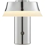 Brilliant LED Tischleuchte "Kinich", chromfarben, weiß, 1, Ø 15cm H: 16cm, 1 Stk., Leuchten, LED Akku-Leuchte, 17 cm, 240 lm, per wireless charging & USB ladbar, LED Tischleuchte