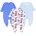 3er blau grau streifen dino 74 74