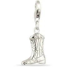 KUZZOI Charm Medaillon Western Cowboy Stiefel Silber
