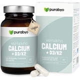 Calcium mit Vitamin D3 und Vitamin K2 | im Glas | Hochdosiert 640 mg | Aquamin natural Calcium aus Rotalgen | natürliches Kalzium | Calcium hochdosiert