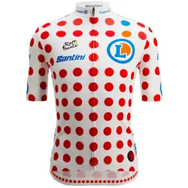 Santini SMS Santini Tour De France Polka Dot 2025 Kurzarm-radtrikot - White / Red - L