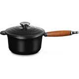 18 cm schwarz matt mit Holzgriff