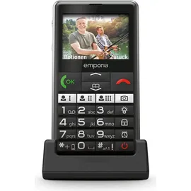 Emporia PURE-LTE, Seniorenhandys, Schnelle Hilfe, Hörgeräte kompatibel - Schwarz