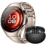 Huawei Watch 5 42 mm Sandgoldenes Titanarmband + FreeBuds 6i