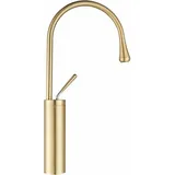 Bad Wasserhahn Gebürstet Gold Waschbecken Wasserhahn Becken Mischbatterie Einzigen Hebel Hohe Messing