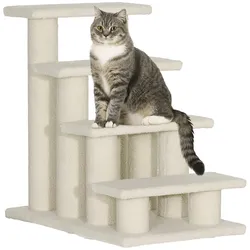 PawHut Treppen Spanplatte und Plüsch