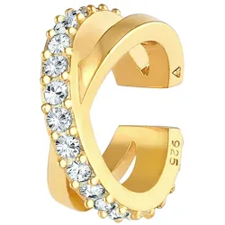 Elli Earcuff Gekreuzt Kristalle 925 Silber goldfarben Damen 