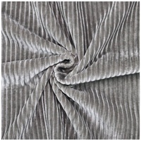 Stofferia Stoff Polsterstoff Samt Cord Helix Grau, Breite 137 cm, Meterware grau