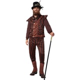 dressforfun 900492 - Herrenkostüm Steampunk Gentleman, Outfit mit dominierenden Längsstreifen (M | Nr. 302341) - M