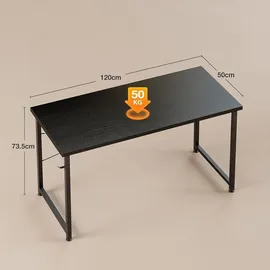 luxuskollektion ODK Schreibtisch Schwarz 120x50x74cm Bürotisch Mit Stauraum - Kopfhörerhalter