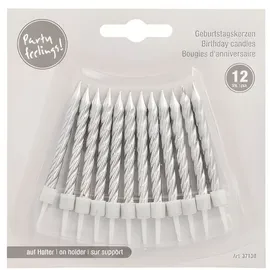Papstar Geburtstagskerzen auf Halter 6 cm 120 St. Silber