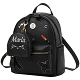 NIYUTA Damen Rucksack Mode Mini Tasche Lässig wild Rucksack wasserdicht Leichtigkeit Weich PU Leder Rucksack Schwarz