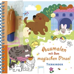 Ausmalen mit dem magischen Pinsel Tierkinder