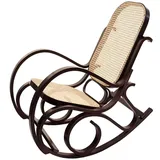 Schaukelstuhl Gallarate, Holz Walnuss, Rattan