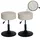 Mendler 2er-Set Hocker HWC-C22, Sitzhocker Schminkhocker, höhenverstellbar drehbar Ø 37cm Stoff Bouclé 450g/m2 FSC® ~ creme-weiß