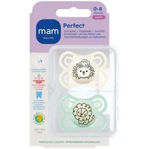 MAM Perfect Fopspeen Silicone Unisex 0-6 2 St Schnuller