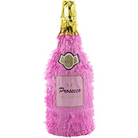 Party Factory Prosecco Pinata, pink/gold, 45x16cm, Partyspiel, Schlag-Pinata, Junggesellenabschied, Dekoration zum Geburtstag