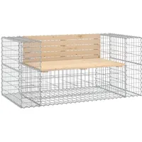 VidaXL Gartenbank aus Gabionen 143x71x65,5 cm Massivholz Kiefer