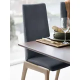 Polsterstuhl STRESSLESS "Laurel", blau (oxford blau paloma, eiche natur), B:57cm H:105cm T:60cm, Leder PALOMA: PALOMA ist ein durchgefärbtes Semianilin-Möbelleder mit natürlicher Narbung., Stühle, High Back, Größe L, mit abgerundeten Beinen in Eiche natur