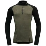 Devold of Norway Duo Active Merino 205 Halbreißverschluss-langarm-t-shirt - Lichen / Caviar - XL