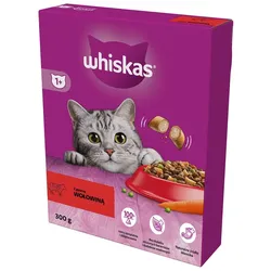 WHISKAS Adult 300g Trockenfutter für ausgewachsene Katzen mit leckerem Rindfleisch