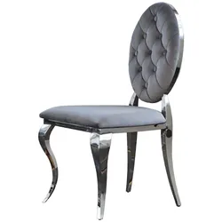 KAWOLA Stuhl LINDA Esszimmerstuhl Barock Velvet grau