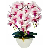 Kunstblume Künstliche Orchidee im Topf, weiße und rosa Orchidee 53 cm, Sarcia.eu