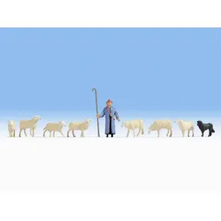 NOCH Sheep and Shepherd, Mehrfarbig