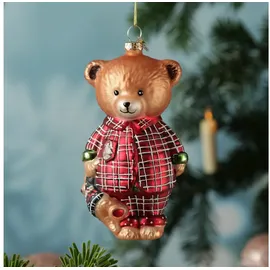 MARELIDA Weihnachtsbaumschmuck Bär im Schlafanzug mit Teddy - Christbaumschmuck - Glas - ...