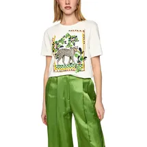 Marc Cain T-Shirt mit Leomotiv weiß 36