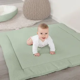 babybay Krabbeldecke 120x120 cm Waffelpiqué, jadegrün
