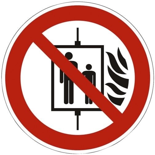 Sicherheitskennzeichen »Aufzug im Brandfall nicht benutzen [P020]« Ø: 20 cm rot, OTTO Office, 20x0.1 cm