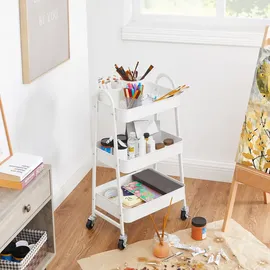 Songmics Rollwagen aus Metall, Weiß