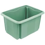 keeeper Aufbewahrungsbox Emil, 15 Liter, nordic-green Dreh-/Stapelbox, mit Griffmulden, Farbe: natur-transparent,