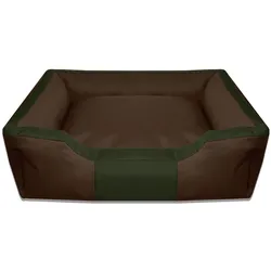 BedDog Tierbett Hundebett BRUNO mit Rand, Bezug abnehmbar braun|grün 85 cm x 100 cm
