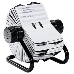 DURABLE Telefon-/Adress-Rollkartei Telindex schwarz, für 500 Adress,- Telefonkarten