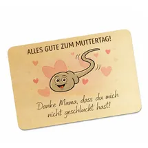 speecheese Muttertag Danke Mama, dass du mich nicht geschluckt hast Postkarte aus Holz Humorvolle Muttertagskarte aus Holz - lustiger Spruch für Mama