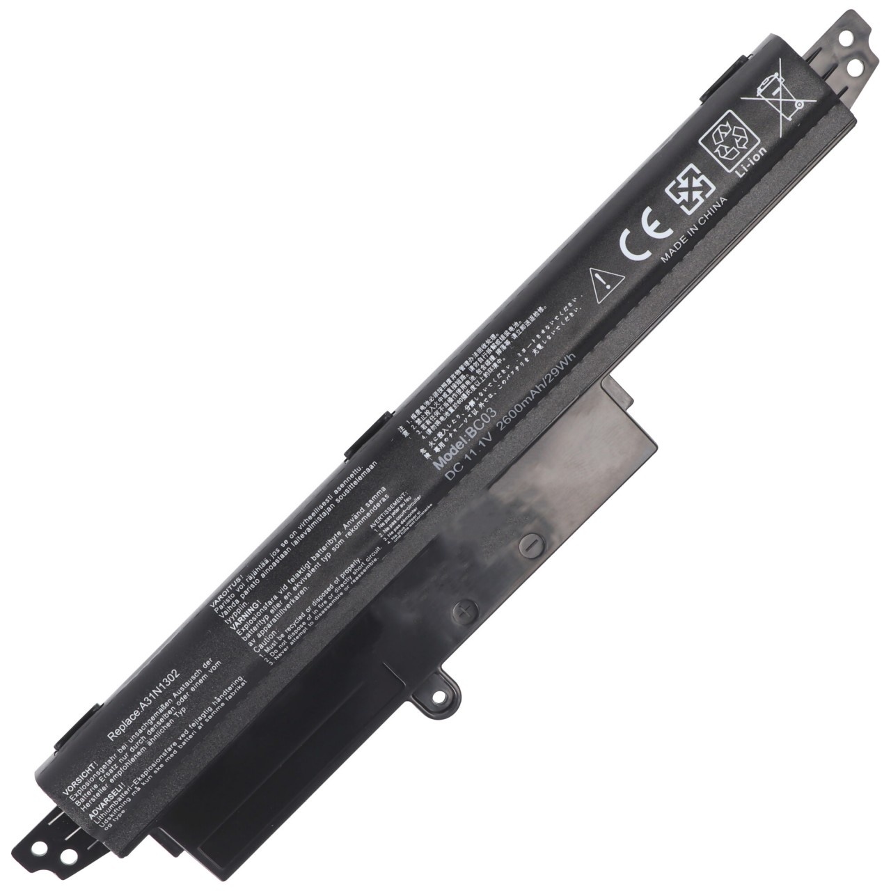 2600mAh Akku passend für den ASUS VivoBook X200CA Akku 0B110-00240100E, 1566-6868, A31LM9H, A31LMH2