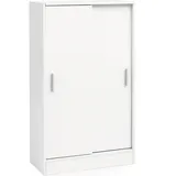 FineBuy Kommode Schiebetürenschrank Büro Aktenschrank Sideboard 60 cm Breit Weiß