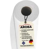 AROBA 2X Airlaid Papiertischdecken Rolle 1,2 x 24 m - Einweg Tischtuch - Stoffähnliche Premium Tischdekoration - Robust & Hoch saugfähig - Für Catering, Events, Hochzeit, Hotel & Party - Weiß
