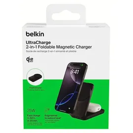 Belkin UltraCharge 25W Qi2 magn. 2-in-1 Lad.klappb.sw. WIZ038kqBK