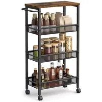 VASAGLE LRC033B01 Etagère & Platzsparer für Badezimmer Schwarz, Braun