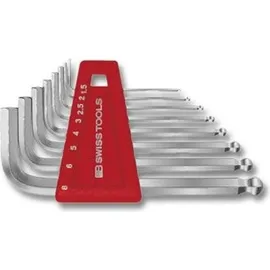 PB SWISS TOOLS Sechskant-Winkelschraubendreher-Satz, mit Kugelkopf, verchromt, 9-teilig
