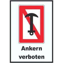 Ankern verboten Schild A5 (148x210mm)