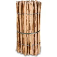 H4L Staketenzaun Holzzaun 70cm Höhe, Teichumrandung Haselnuss, Zaun 5m Länge, Gartenzaun, Lattenabstand ca. 7-9cm,