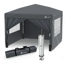 VOUNOT Faltpavillon 3 x 3 m inkl. 4 Seitenteile Grau