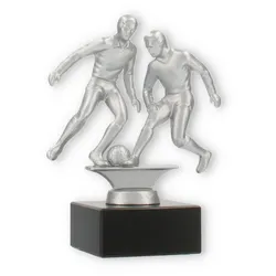 Pokal Metallfigur Zweikampf silbermetallic auf schwarzem Marmorsockel 14,6cm