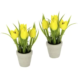 I.GE.A. Kunstblume I.GE.A. "Tulpe", gelb, B:10cm H:19cm L:10cm, Kunstpflanzen, Im Keramiktopf, 2er Set
