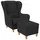 Supellex Ohrensessel Sofia Webstoff 72 x 100 x 80 cm Grau mit Hocker