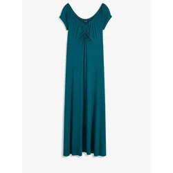 bonprix Maxikleid mit Raffung, petrol, 52/54 (XXL)